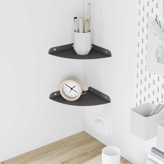 vidaXL Flytende hylle med hylle med lagring 2 pcs Svart 18 x 18 x 2 cm