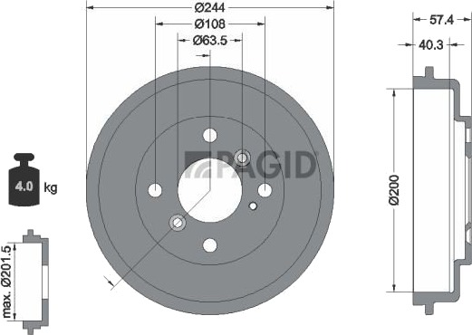 Bremsetrommel PAGID 61319N