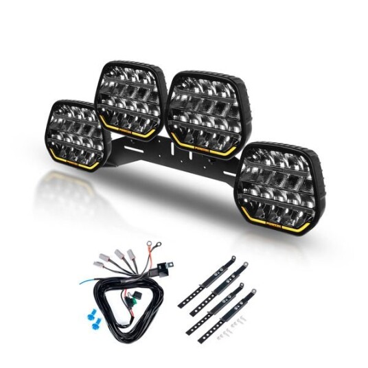 Ekstralys PURELUX Panther 9   Rund / 23 cm / 210W 4 stk   Komplett sett WRC