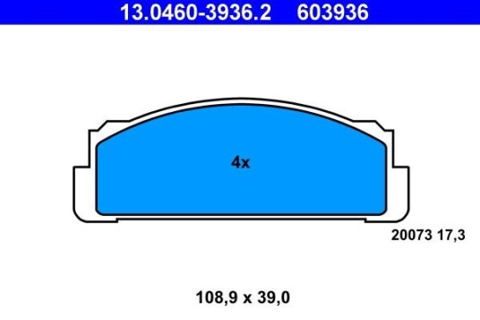 Bremseklosser ATE 13.0460 3936.2 Bremseklosser ATE 13.0460 3936.2