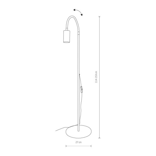 Euluna Eye Flex gulvlampe med fleksibel arm, hvit