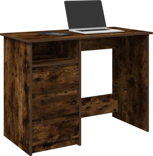Skrivebord røkt eik 102x50x75 cm konstruert tre