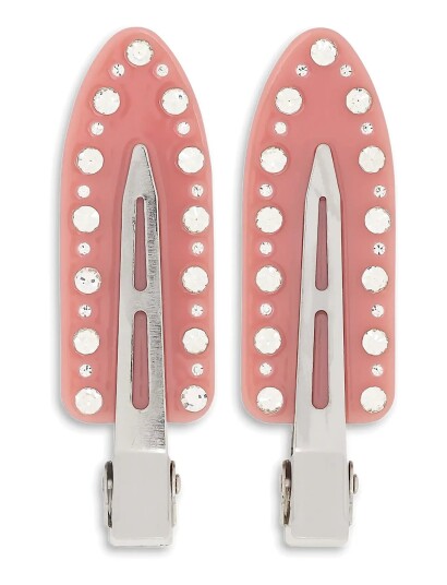 SUI AVA No Crease Crystal Clips // 2 Pcs Pink 2 PCS
