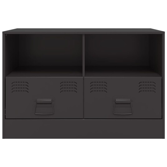 TV-benker 2 stk svart 67x39x44 cm stål TV-benker 2 stk svart 67x39x44 cm stål