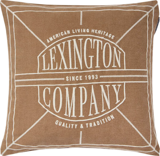 Lexington   Logo Washed putetrekk 50x50 cm fudge/lys beige