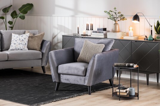 Trend Lenestol Lysegrå Fløyel
