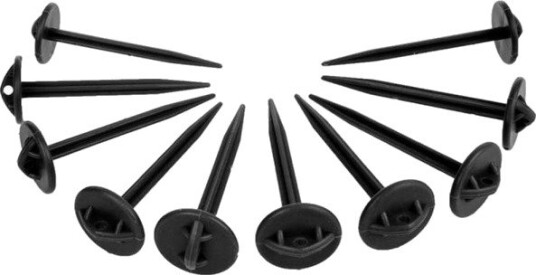 Proplus teltutstyr 361736 Telepløk Heringsett I Plast 10 Stk. til Gulvpresenninger og Telttepper 7.5 Cm X 9 Cm 10 Stk
