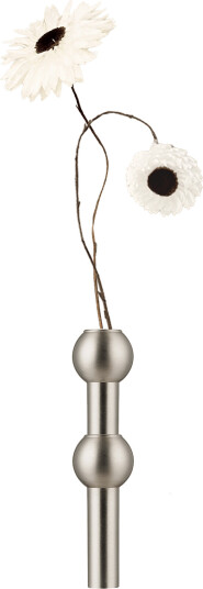 STOFF Nagel Stoff Nagel Vase   Brushed Chrome   Silver   10X 2.4CM