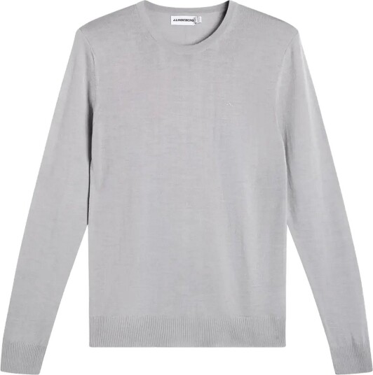 J. Lindeberg M Merino C Neck Sweater   MID GREY MELANGE   XXL