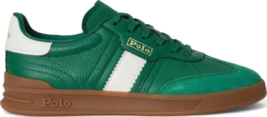 Polo Ralph Lauren Heritage Aera Leather Suede Sneaker   Green   36