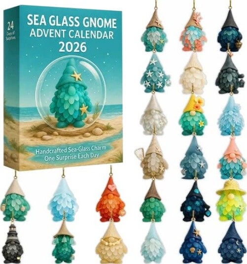 2026 Havsglassnisse Julekalender 3D Jul Nedtellingskalender Kreative Daglige Overraskelsesdekorasjoner og Julegave for Barn og Voksne