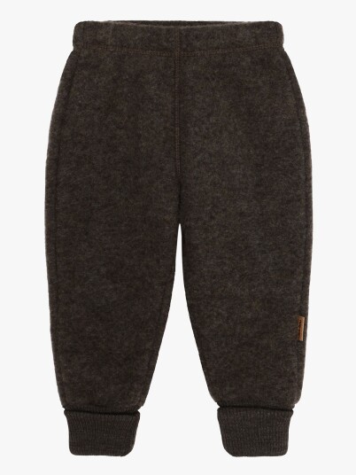 Mikk Line Fleecebukser Baby Merinoull Dark Brown Melange 92