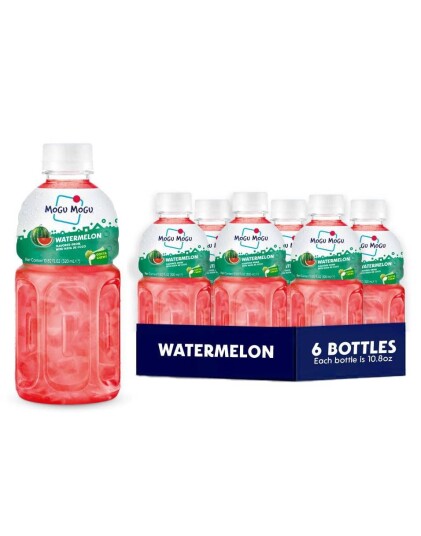 6 stk Mogu Mogu Nata De Coco Watermelon Vannmelonjuice med Kokosgelebiter Hel Eske 6x320 ml Thailand 6 stk Mogu Mogu Nata De Coco Watermelon Vannmelonjuice med Kokosgelebiter Hel Eske 6x320 ml Thailand