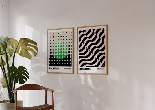 Namly Design Plakat Bauhaus Abstrakt Kunst / Sett med 2 POSTEROCHXKC