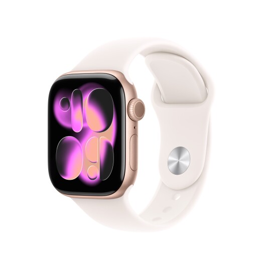 Apple Watch Series 11 GPS + Cellular 42mm Rose Gold Aluminium Case with Light Blush Sport Band M/L Apple Watch Series 11 GPS + Cellular 42mm Rose Gold Aluminium Case with Light Blush Sport Band M/L
