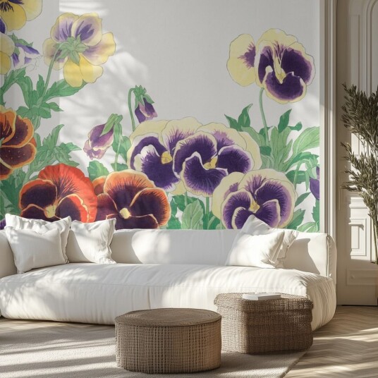 Tapet Fargerike Stemorsblomster Tapet Fargerike Stemorsblomster