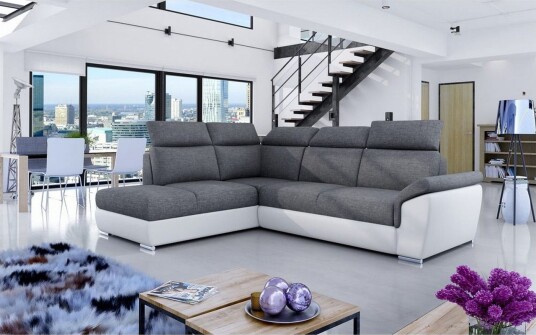 Seksjon Eltap Loreto 260x210x102 cm Sawana 05 Soft 17 Grå Hvit Venstre