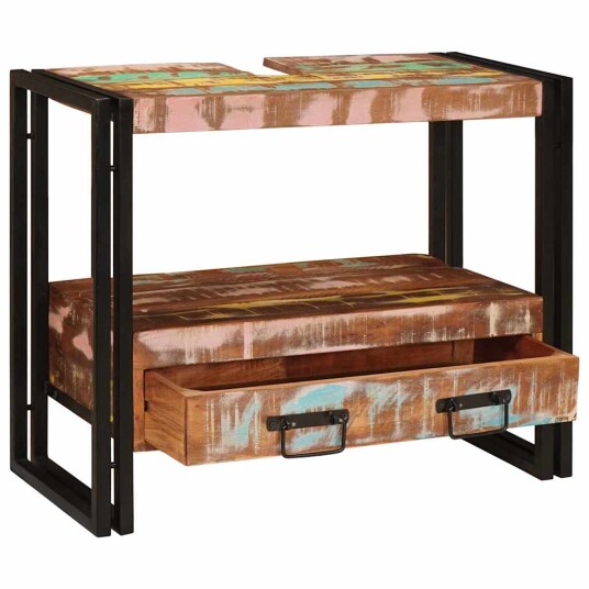  Servantskap til bad 71 x 33 x 58 cm Massiv Gjenvunnet Tre Jern