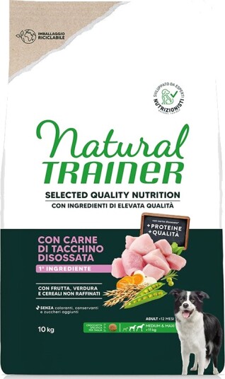 Natural Trainer Tørrfôr Adult Selected Quality Nutrition Medium & Maxi Kalkun 10 kg
