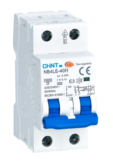 Chint Jordfeilautomat Elektronisk 2-pol 10A BK-Kar