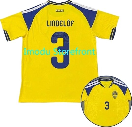 2026 VM Sverige herrelandslag hjemmedrakt nr. 3 Lindelöf Kun T skjorte FX