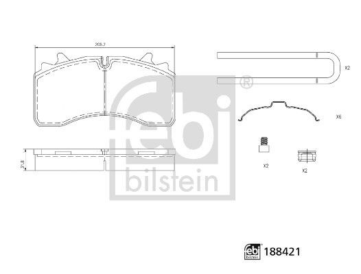 Bremseklosser FEBI BILSTEIN 188421 Bremseklosser FEBI BILSTEIN 188421