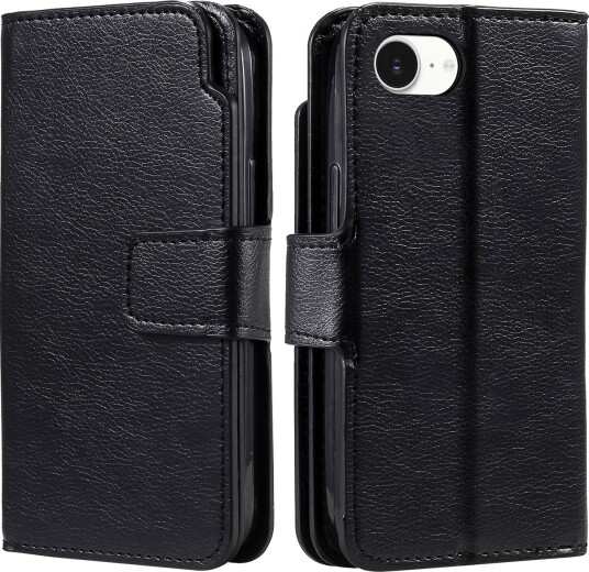 Trolsk Lommebokdeksel Skinnimitasjon for 9 Kort (iPhone 17e/16e) Svart