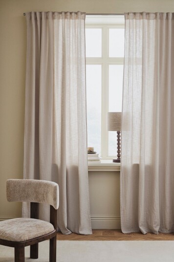 Ellos Home Gardin med multibånd Hillevi 2 pakning Beige