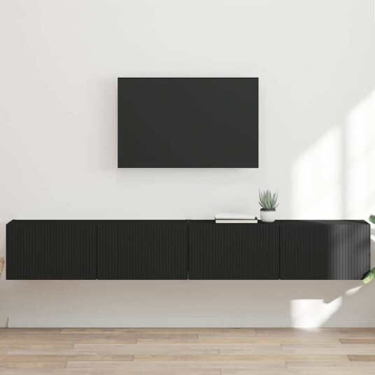 TV Veggskap 2 pcs Svart 60 x 31 x 29.5 cm Konstruert tre