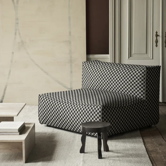 Ferm Living Catena Sofa Center S100   Check   Sand/Black