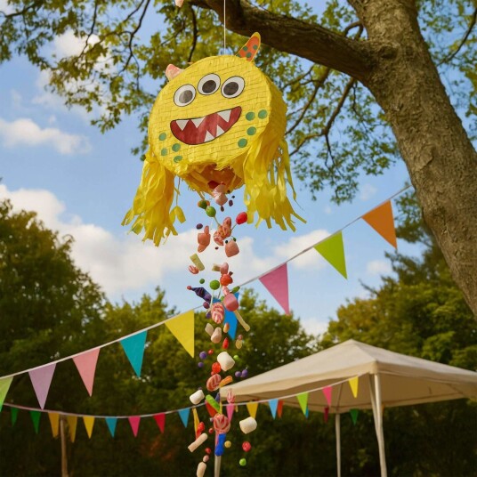 Northix Monster Piñata-sett Inkluderer pinne og maske til fester 10051632
