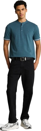 Tom Tailor Stand Up Collar Two Tone Polo   Blue   L