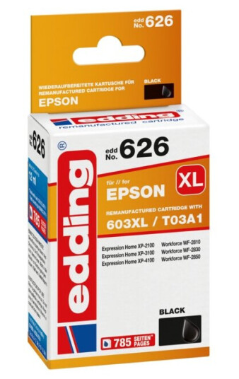 Edding Edd-626 Høyt (Xl) Utbytte Sort 12 Ml 1 Stykker 785 Sider Multipakke