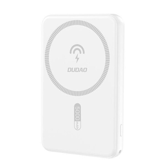 Dudao K14S 5000 mAh Trådløs Powerbank med USB-C - Hvit Dudao K14S 5000 mAh Trådløs Powerbank med USB-C - Hvit