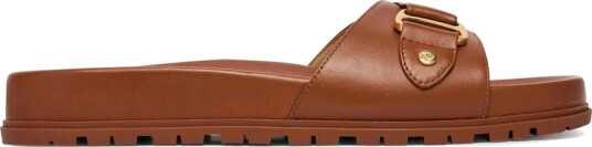 Lauren Ralph Lauren Tasha Leather Slide Sandal Brown 42