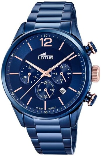 Lotus Herreklokke 18680/2 Chrono Blå/Stål Ø43 mm
