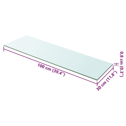 vidaXL Hyllepanel klart glass 100x30 cm vidaXL Hyllepanel klart glass 100x30 cm