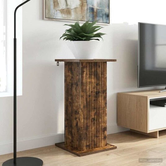 vidaXL Planteholder 2 stk. Røkt Eik 30,5 x 30 x 60,5 cm Konstruert tre