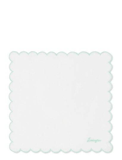 Lexington Home Scallop Linen/Cotton Napkin - White - 40X40 Lexington Home Scallop Linen/Cotton Napkin - White - 40X40