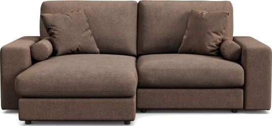Arken Lyx 3 seter Vendbar L formet Dyp Divansofa i stoff Brun
