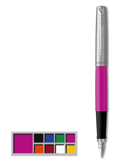 Parker Jotter Originals Fountain Pen  Classic Purpur Finish  Medium Nib  Blå & Svart Ink