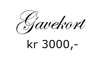 Gavekort pålydende kr 3000