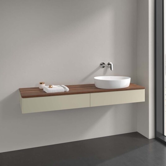 Villeroy & Boch Antao Servantskap med 2 skuffer 160x50x19 cm u/lys Grå Matt/Valnøtt Villeroy & Boch Antao Servantskap med 2 skuffer 160x50x19 cm u/lys Grå Matt/Valnøtt