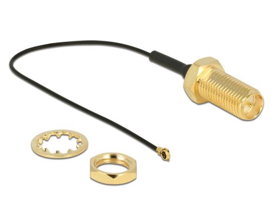 Delock antennekabel   10 cm   svart