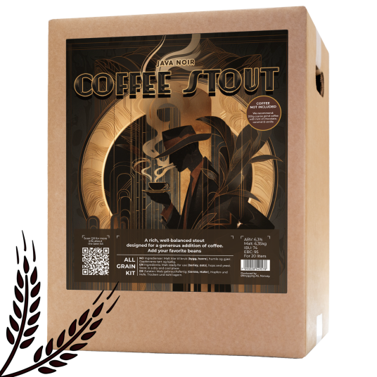 Ølbrygging As Java Noir Coffee Stout Allgrain Ølsett Kaffe er ikke inkludert Ølbrygging As Java Noir Coffee Stout Allgrain Ølsett Kaffe er ikke inkludert