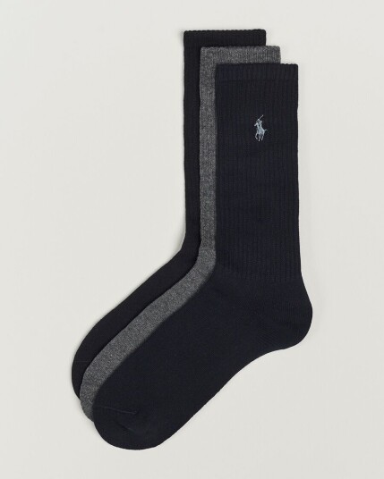 Polo Ralph Lauren 3-Pack Crew Sock Navy/Charcoal/Black