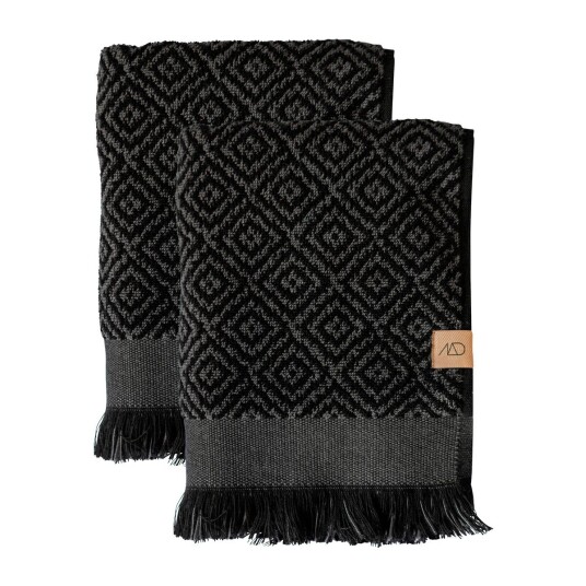 Mette Ditmer Morocco gjestehåndkle 35 x 60 cm 2-pakning Black-grey
