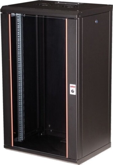 Roline 26.21.0178 Veggmonterbar Hylle 20U Nøkkellås Rack Skinner 35 Kg Sort