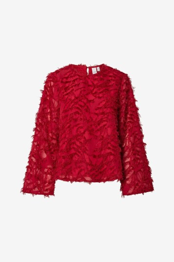 YAS Bluse yasParia LS Rød