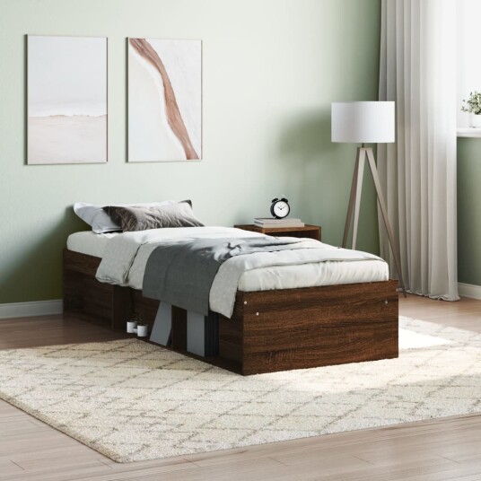 vidaXL Sengeramme brun eik 75x190 cm 8721012158078